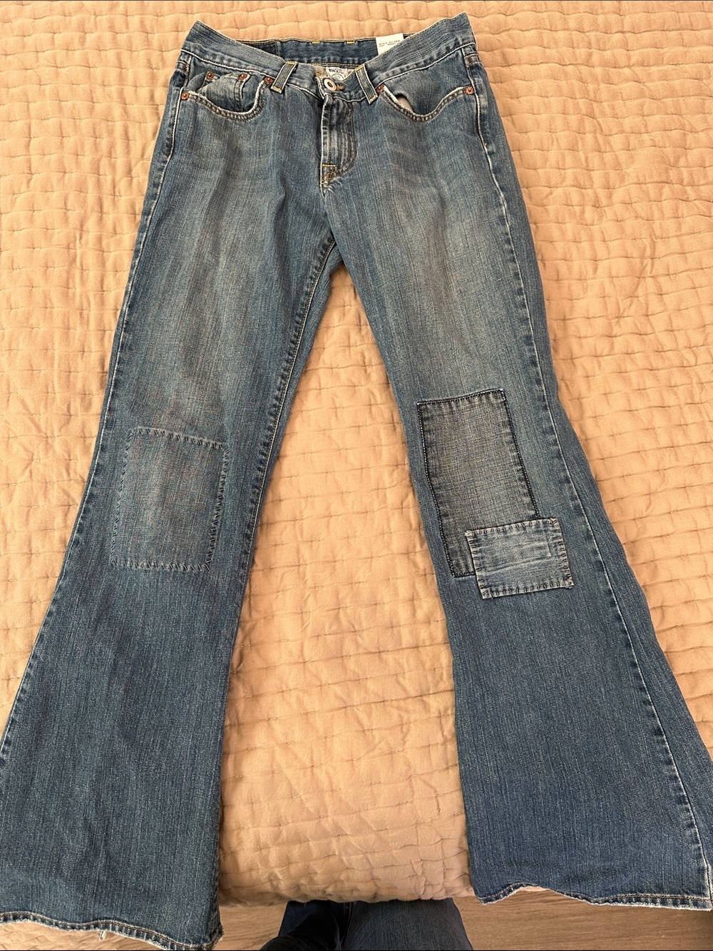 Lucky Brand Patchwork Flared Women’s Jeans in Medium Blue